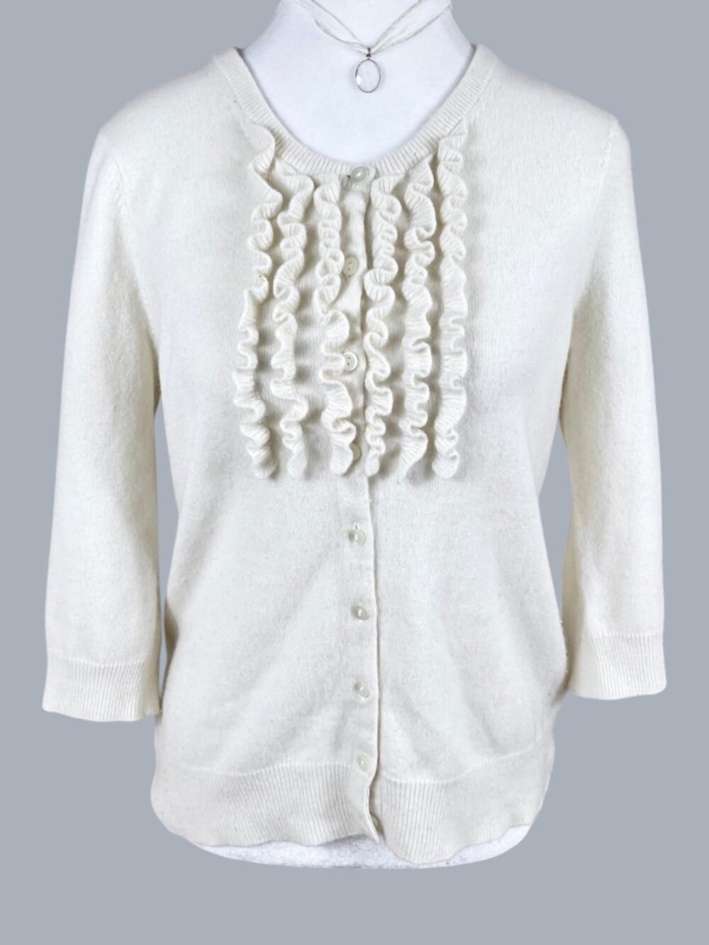 Aqua Cardigan Sweater Cashmere Cream Ivory (S)